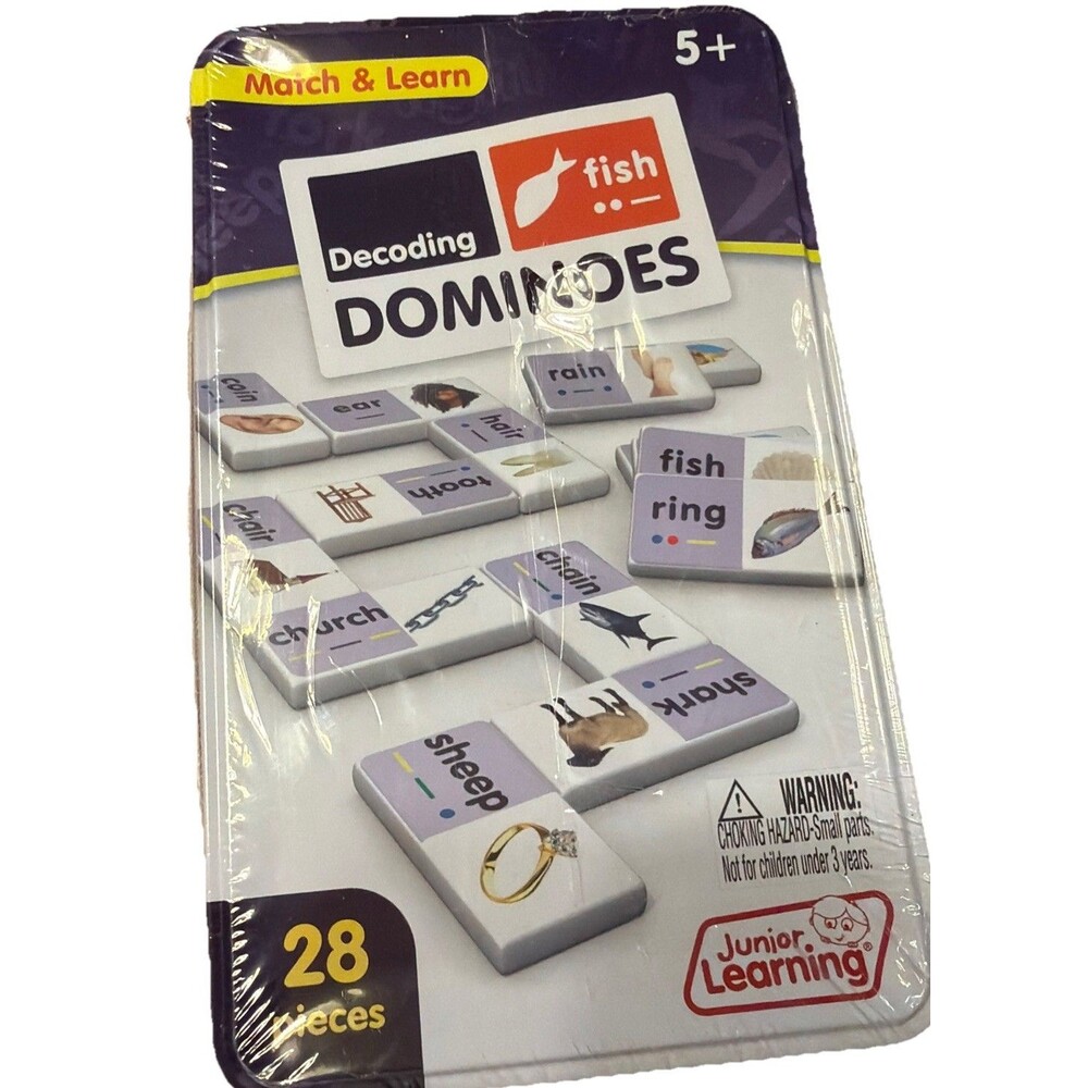Junior Learning Decoding Dominoes Match & Learn Reading Game 28 Pc Ages 5+ NIP